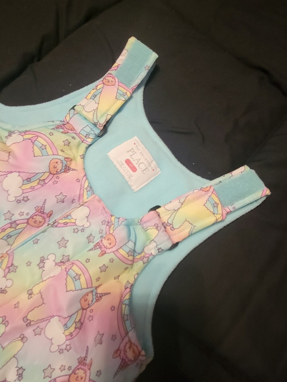The Children's Place Pastel Multi Unicorn Llama Puffer Jacket & Bib Snow Pants - Picture 4 of 5